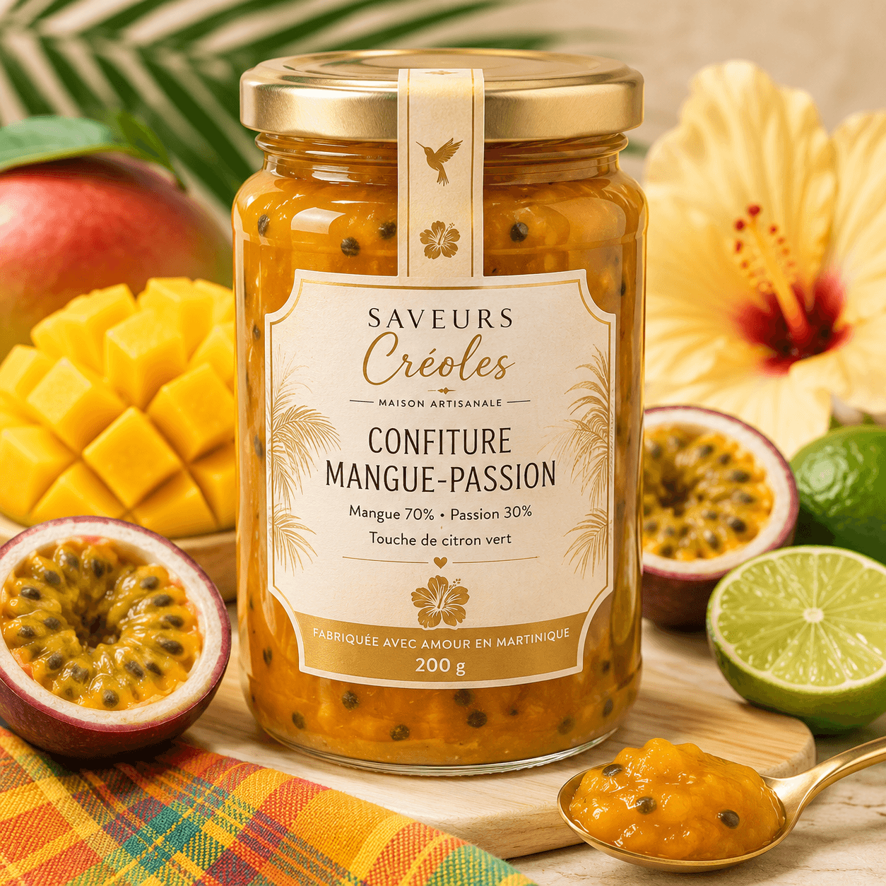 Confiture Mangue-Passion Saveurs Créoles