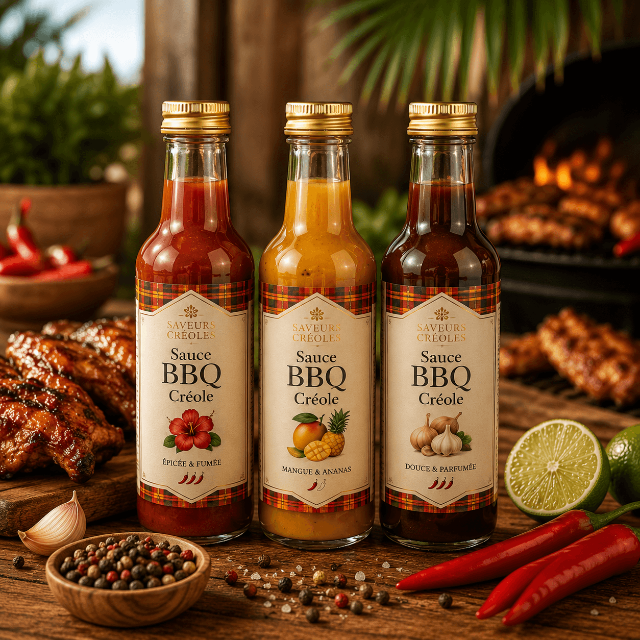 Trio de Sauces BBQ Créoles