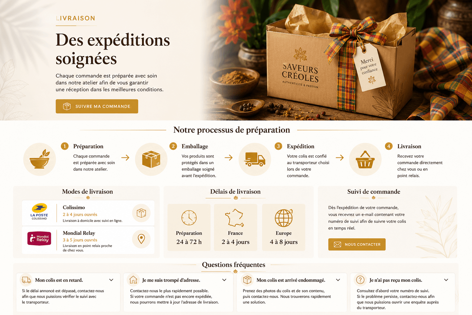 Livraison Saveurs Créoles