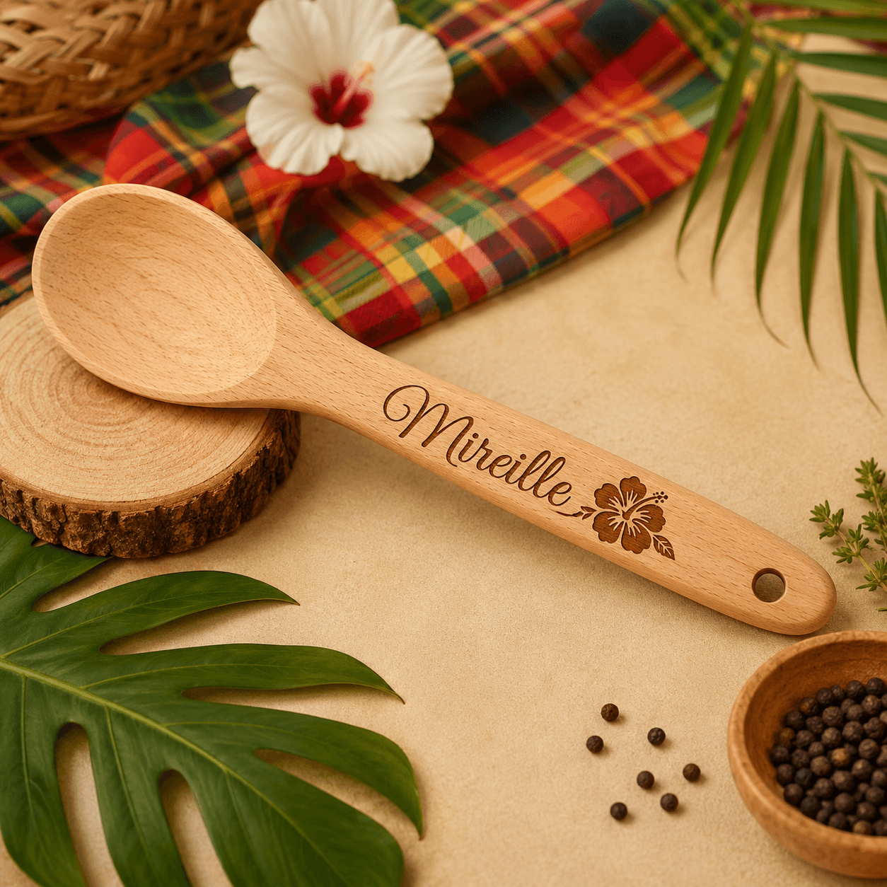 Cuillère en bois gravée - vue 2