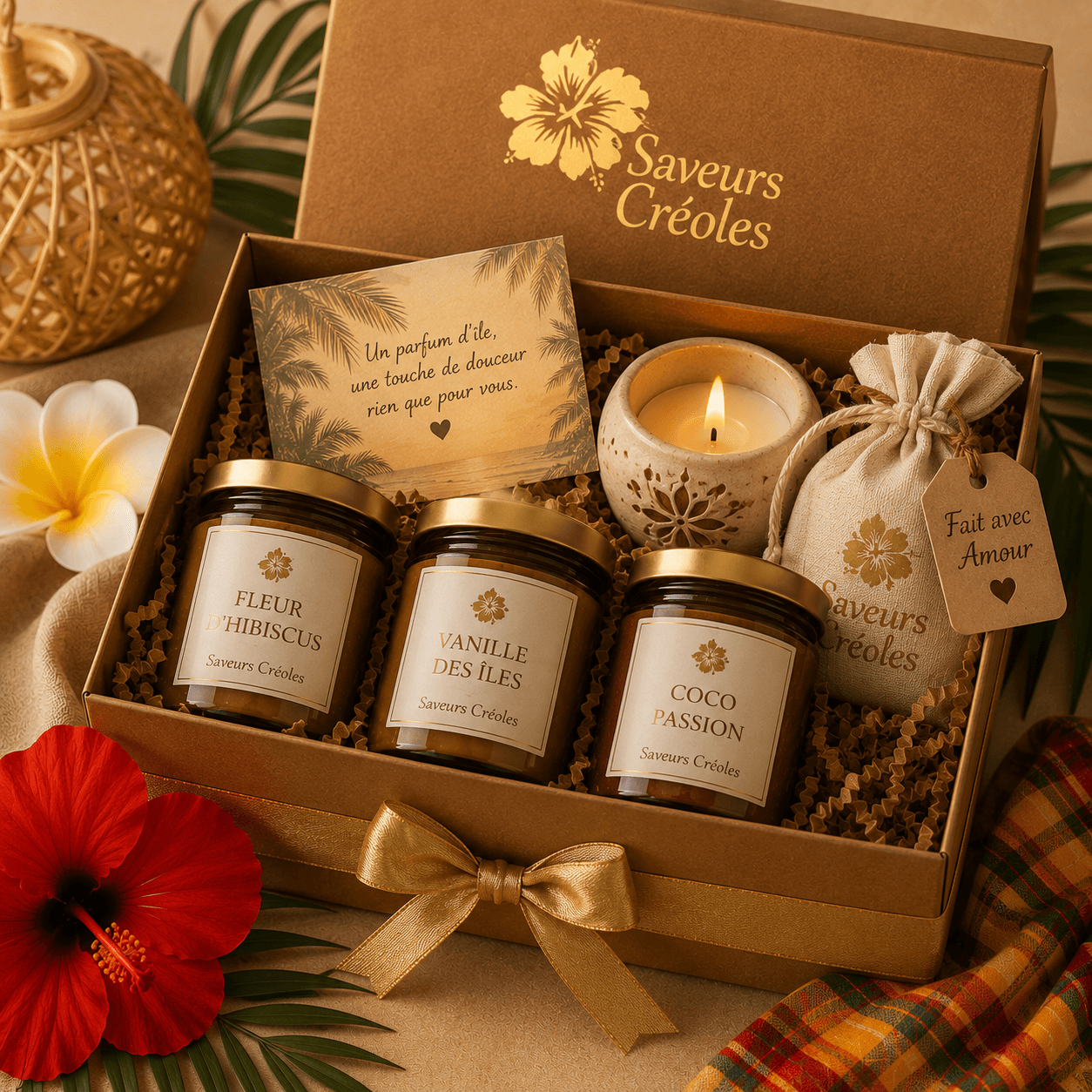 Douceur des Îles - Coffret de bougies créoles personnalisable