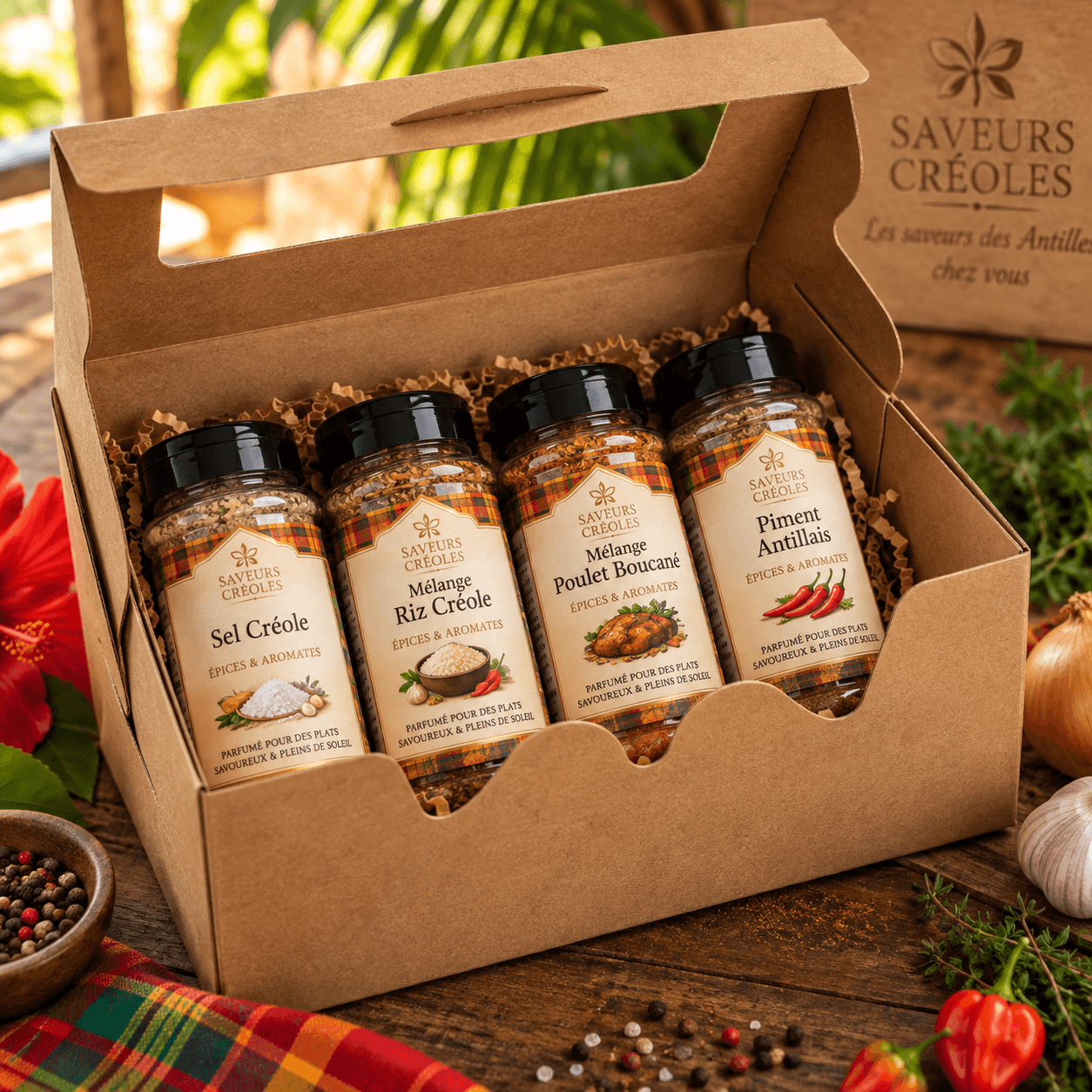 Coffret 4 Épices Créoles