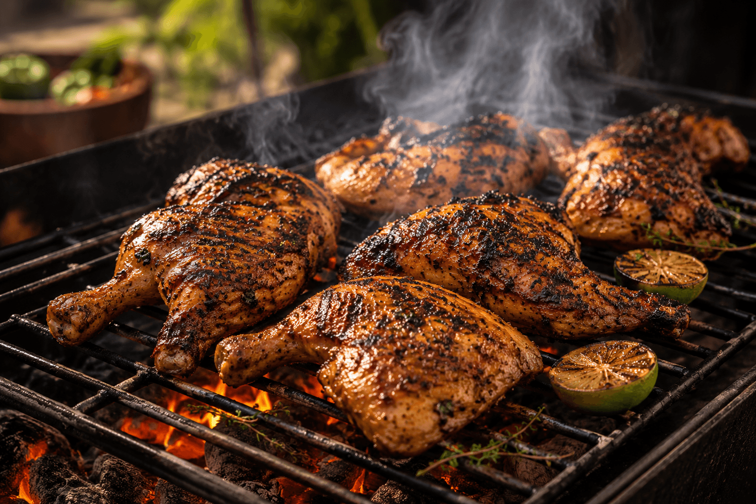 Cuisson du Poulet Boucané