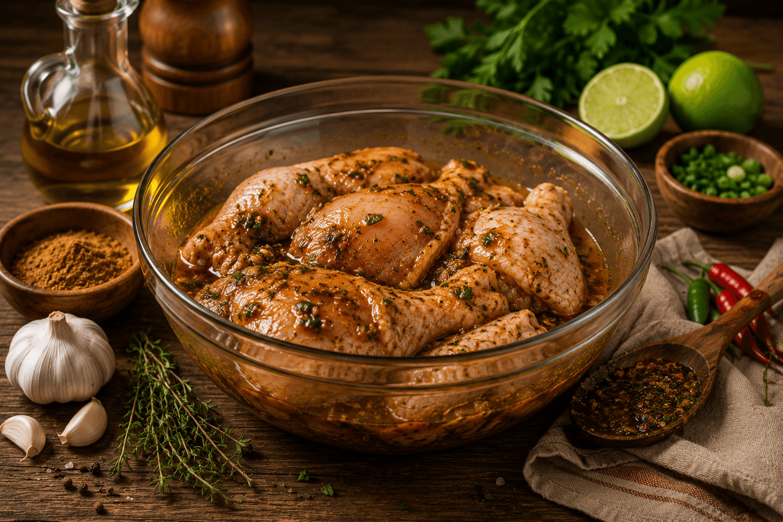 Préparation de la marinade du Poulet Boucané