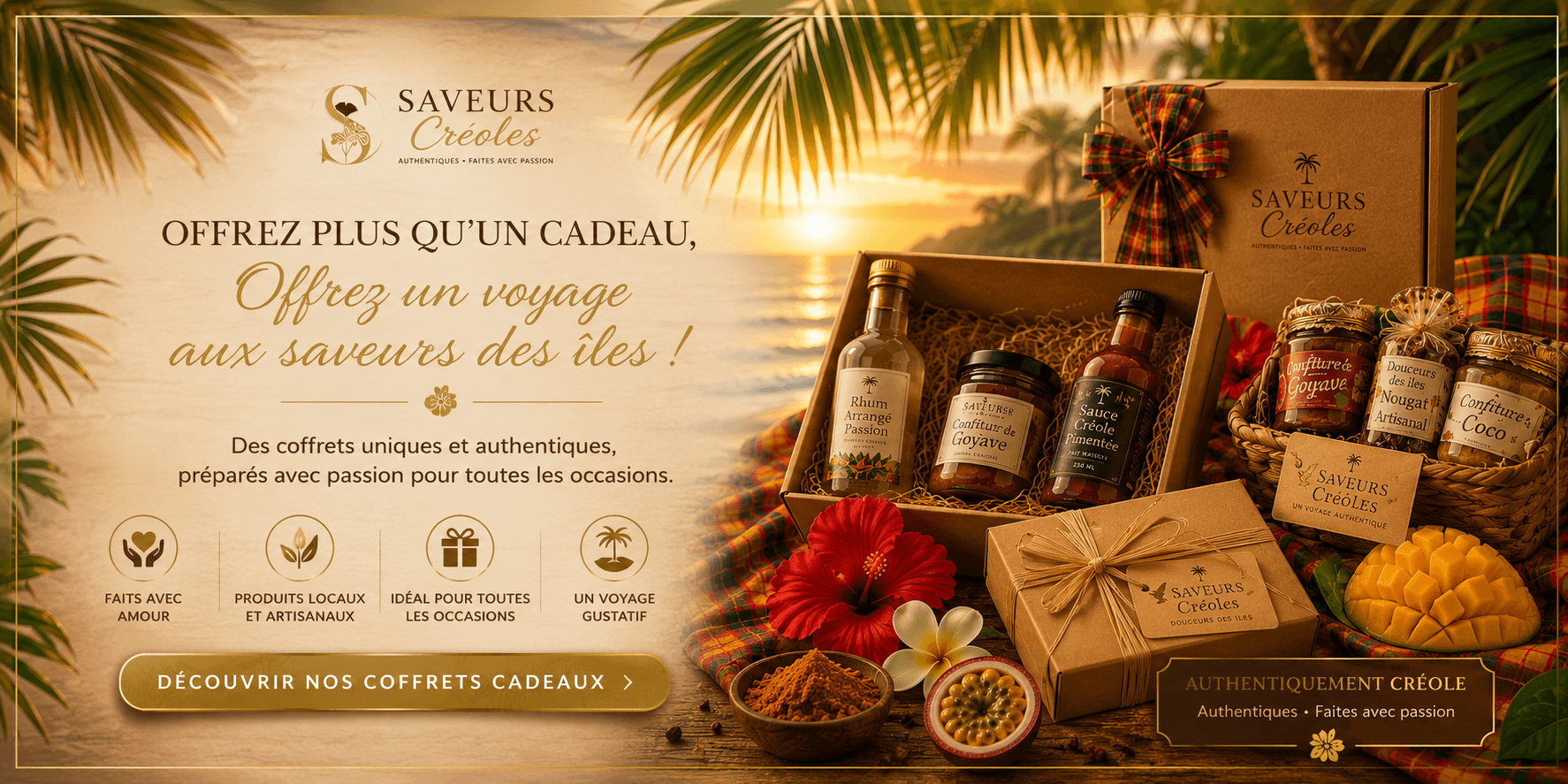 Bannière Coffrets Saveurs Créoles