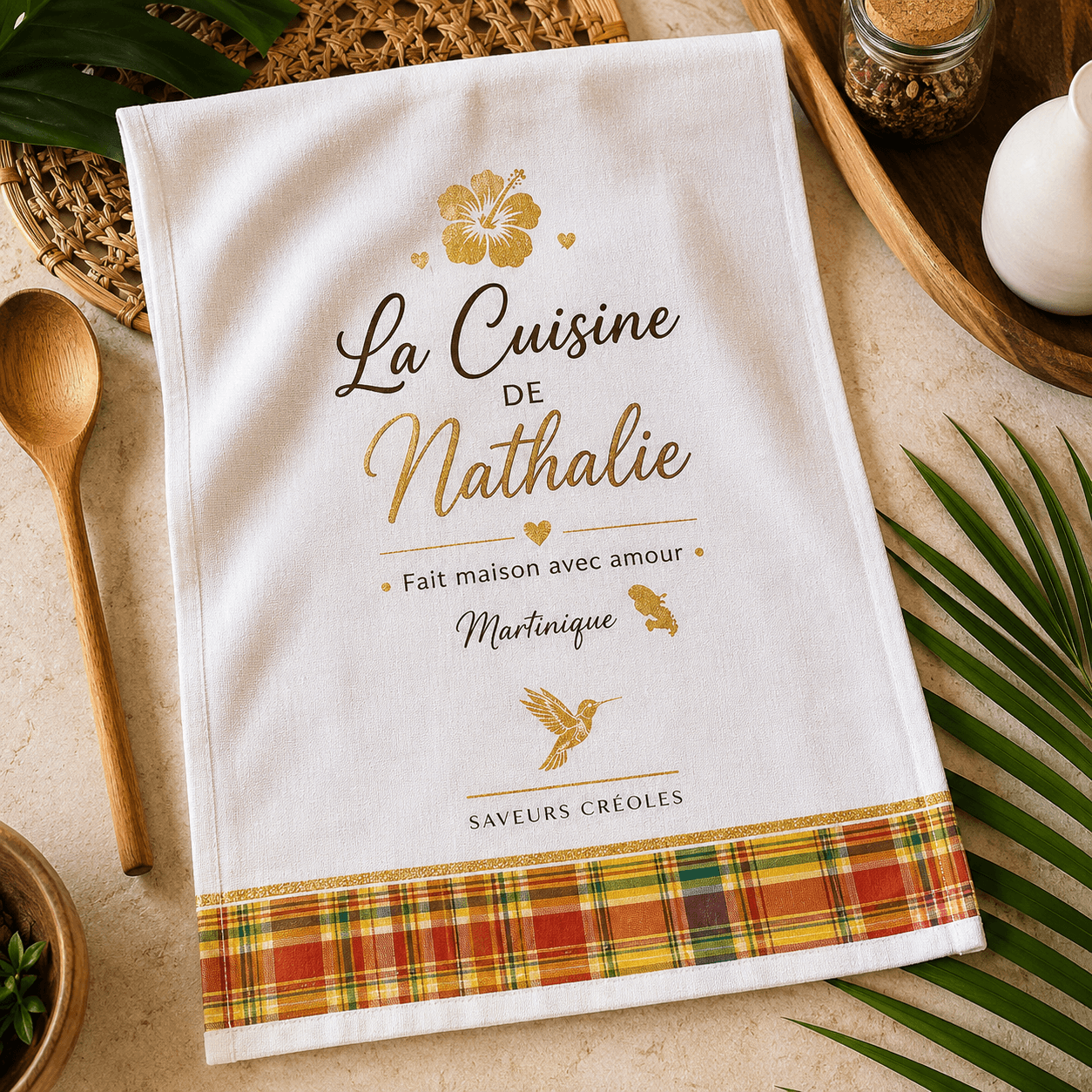 Torchon personnalisé Saveurs Créoles