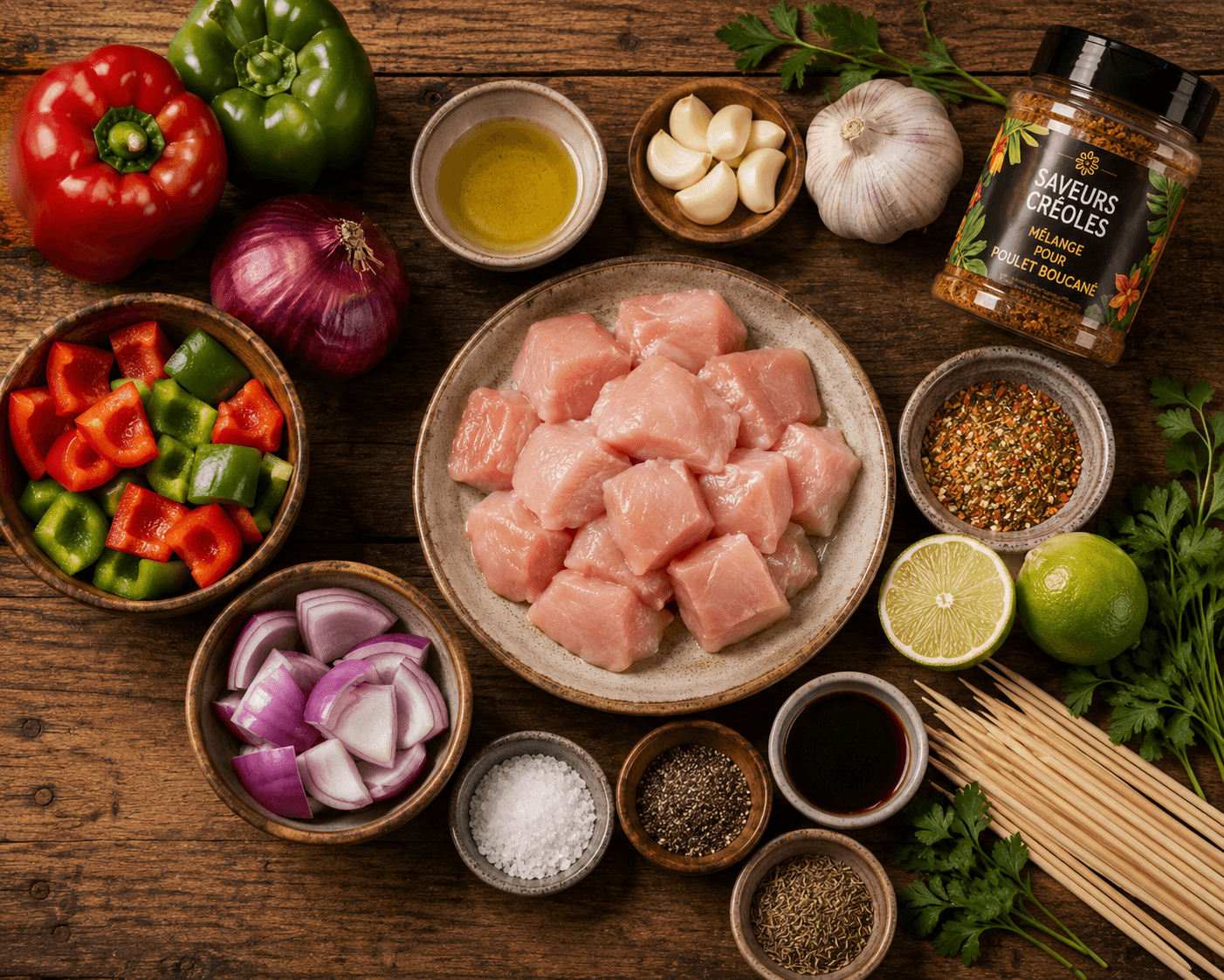 Ingrédients des Brochettes Créoles