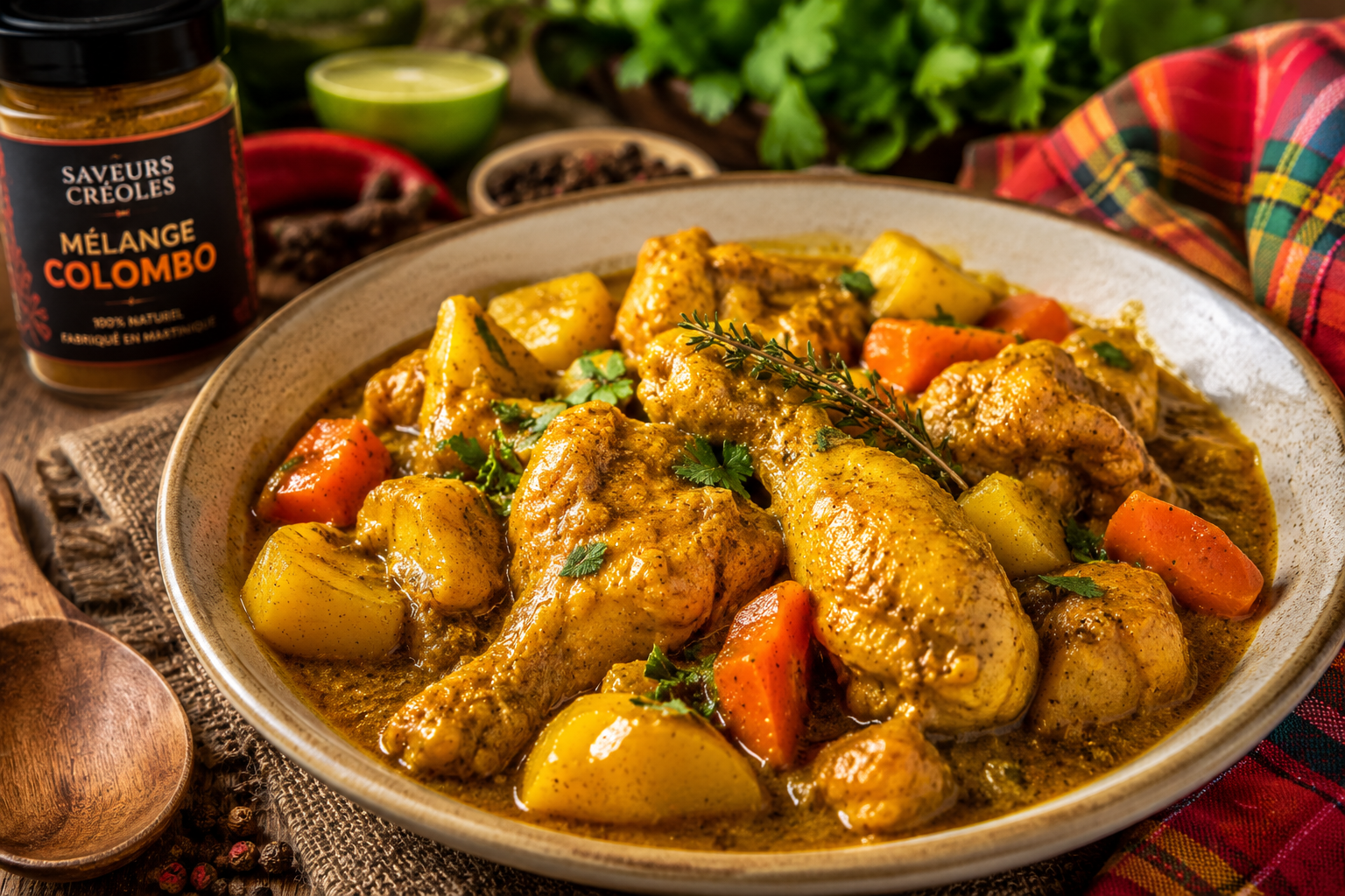 Colombo de Poulet traditionnel des Antilles