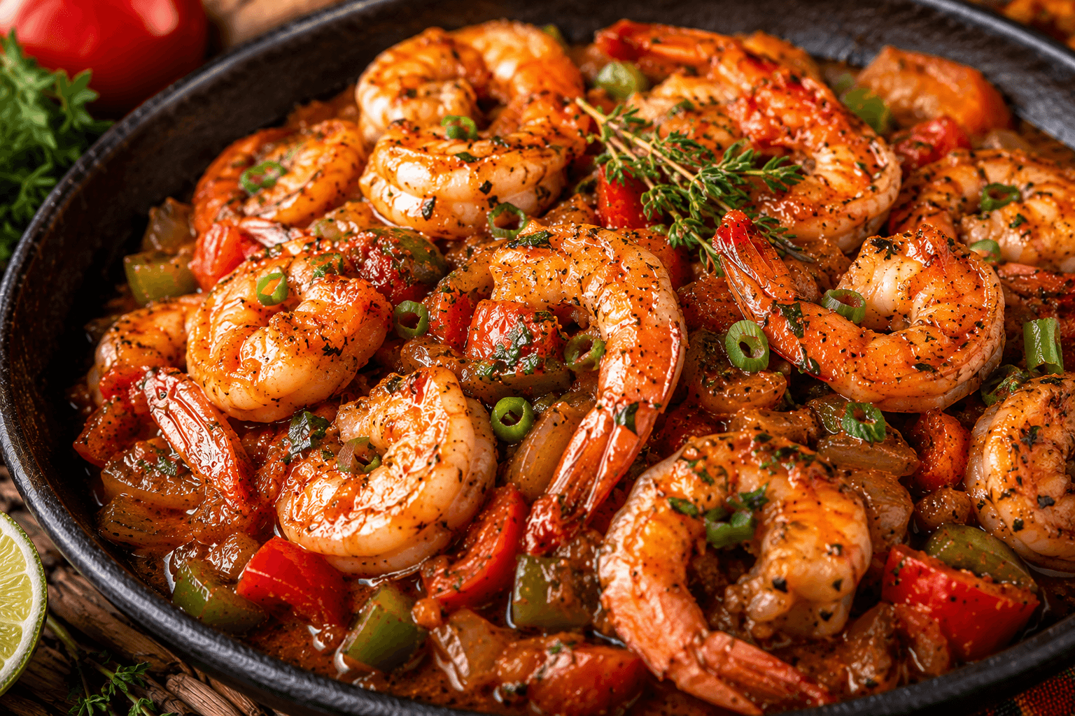 Crevettes Créoles, plat traditionnel aux saveurs antillaises