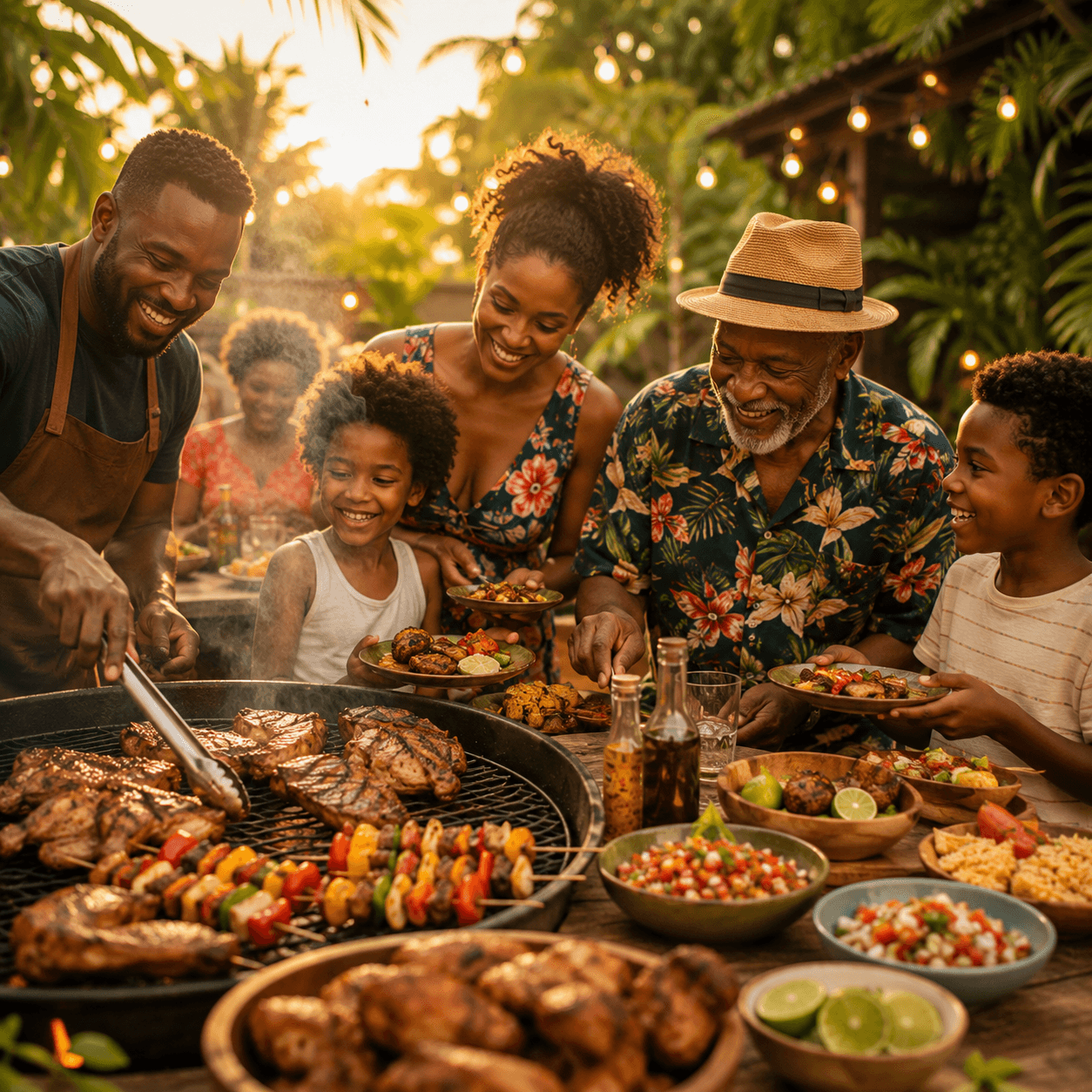 Barbecue créole en famille