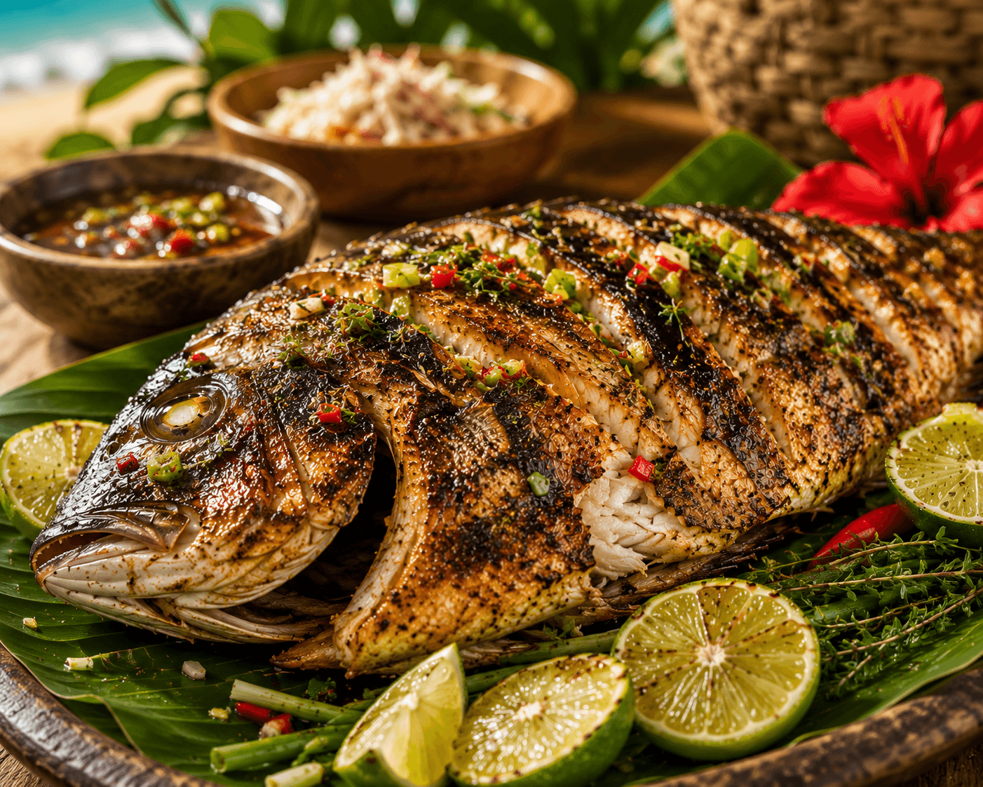 Poisson Grillé Créole traditionnel des Antilles