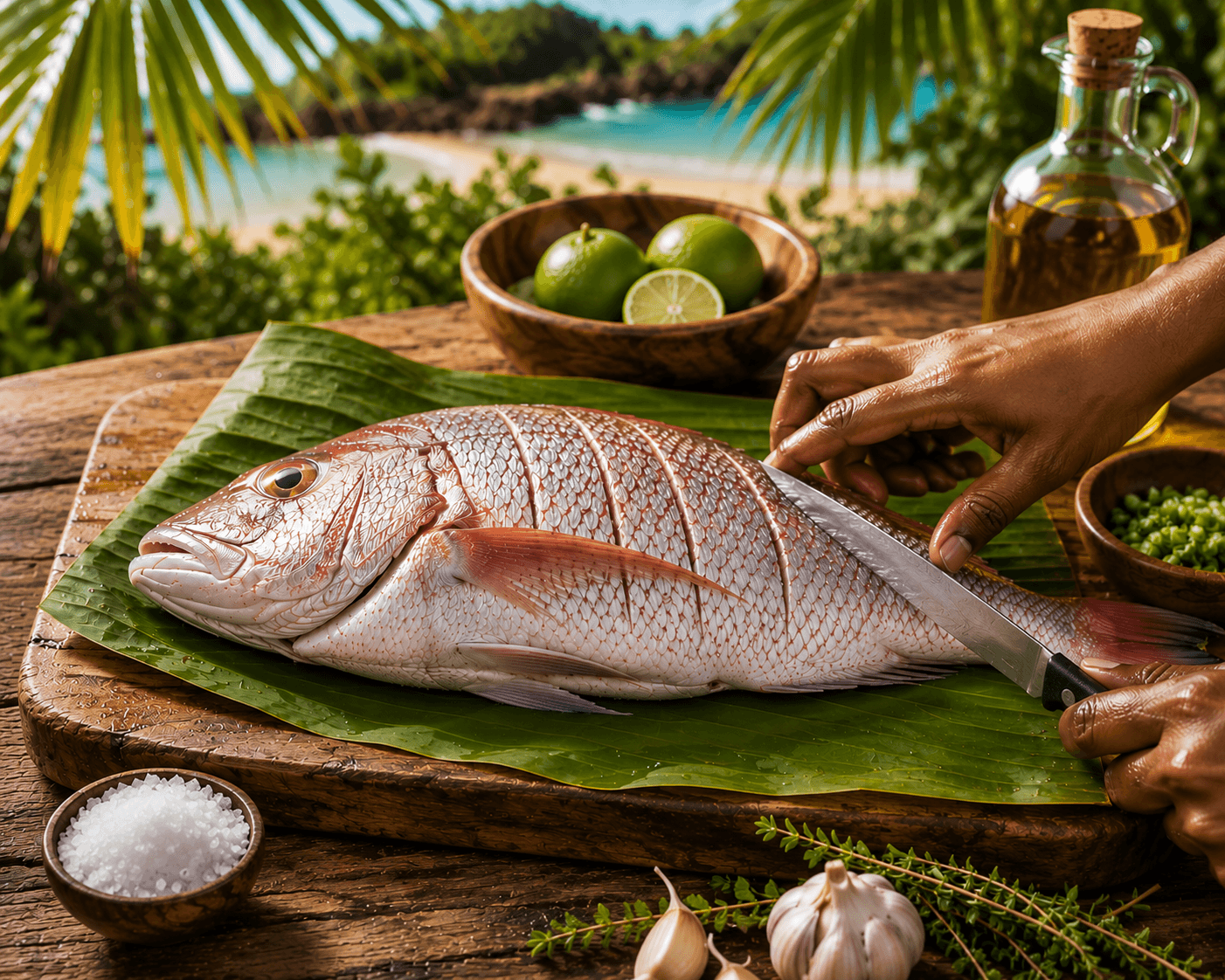 Préparation du poisson grillé créole