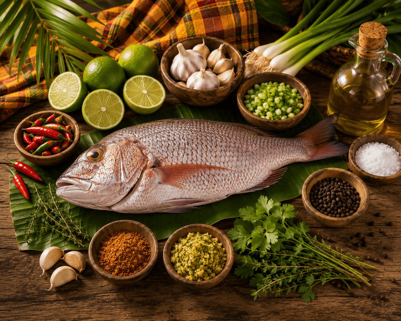 Ingrédients du Poisson Grillé Créole