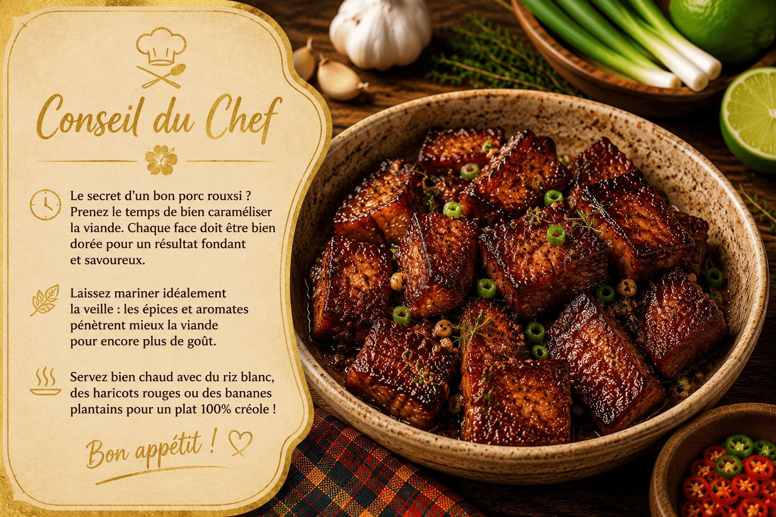 Conseil du Chef - Porc Roussi Créole