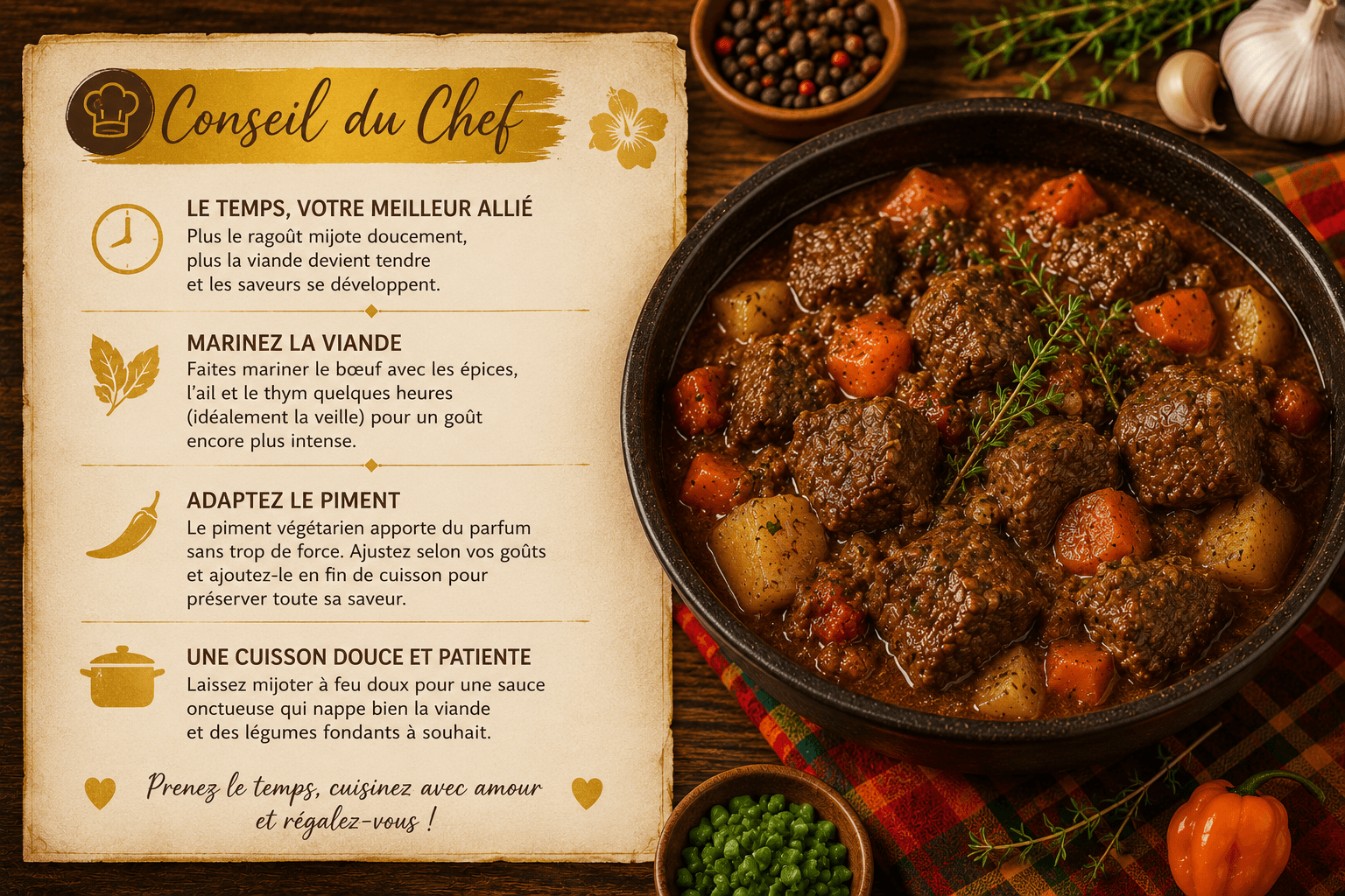 Conseil du Chef - Ragoût de Bœuf Créole