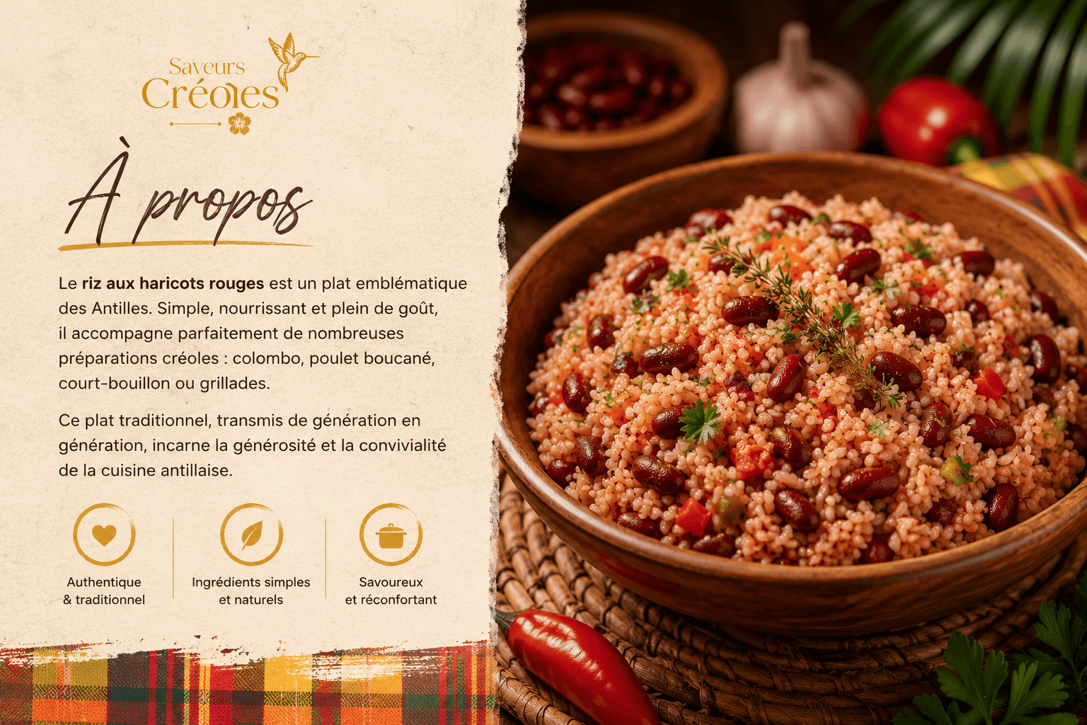 Riz aux Haricots Rouges traditionnel des Antilles