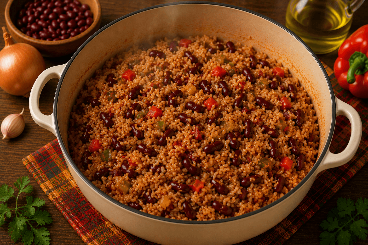 Riz aux Haricots Rouges prêt à être dégusté
