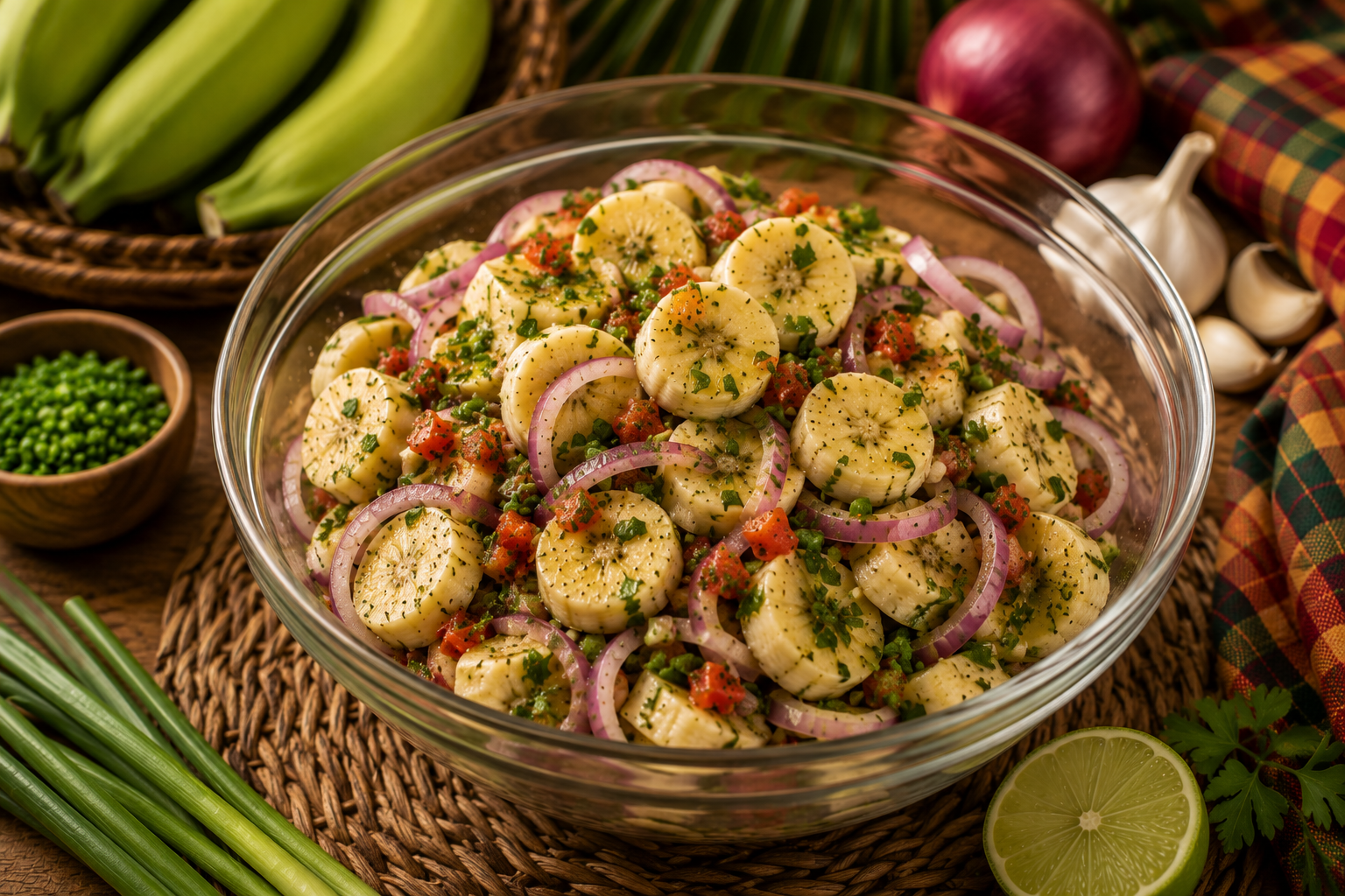 Préparation de la vinaigrette créole