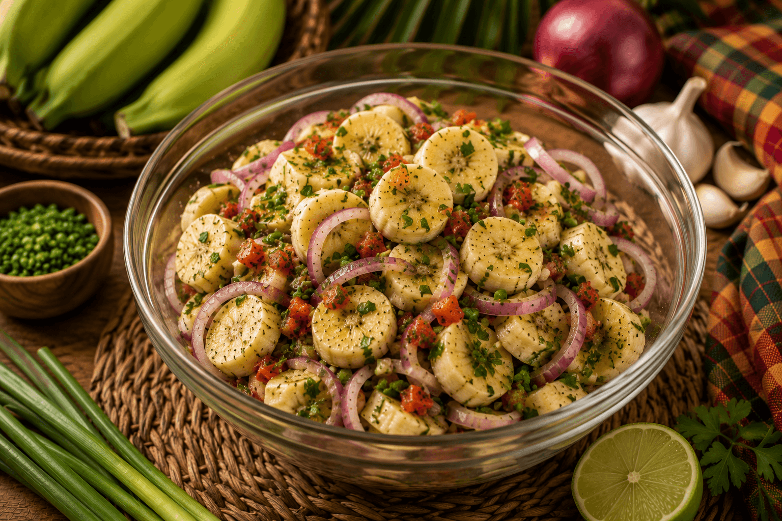 Préparation de la vinaigrette créole